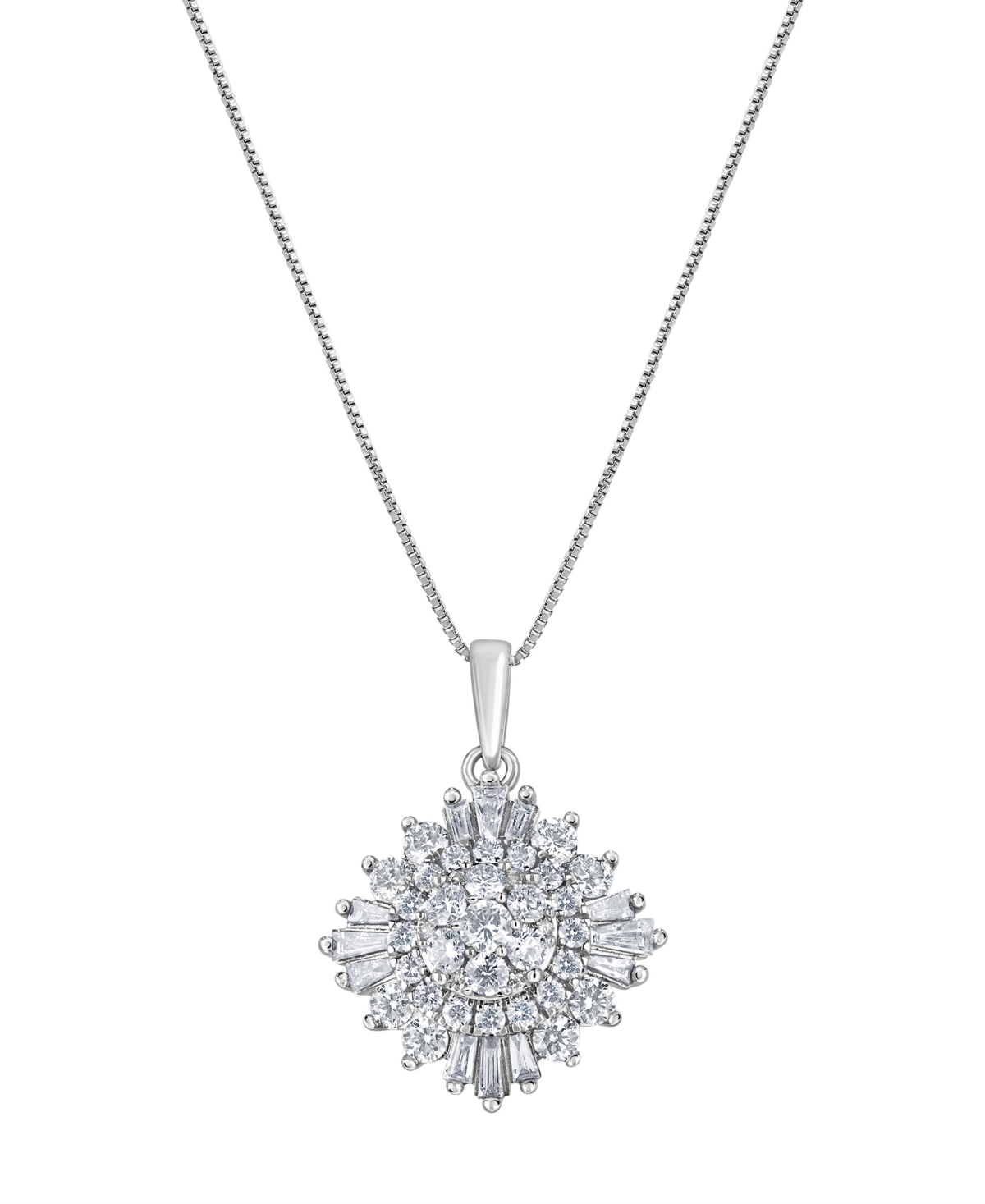 Diamond Pendant Necklace (1 ct. t.w.) in 14k White Gold - White Gold