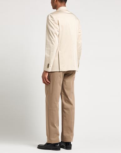 Man Blazer Beige Size 44 Cotton, Elastane