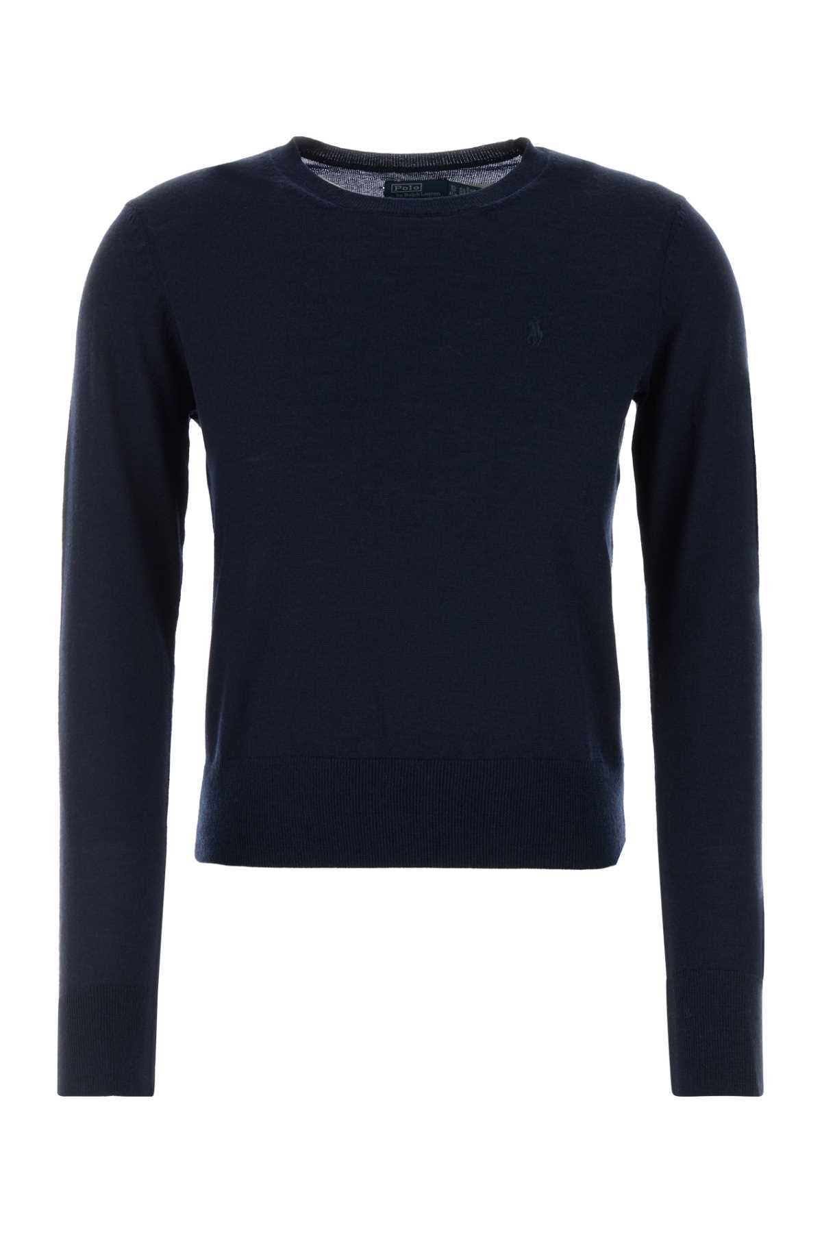 Wool Crew-Neck Sweater — Navy