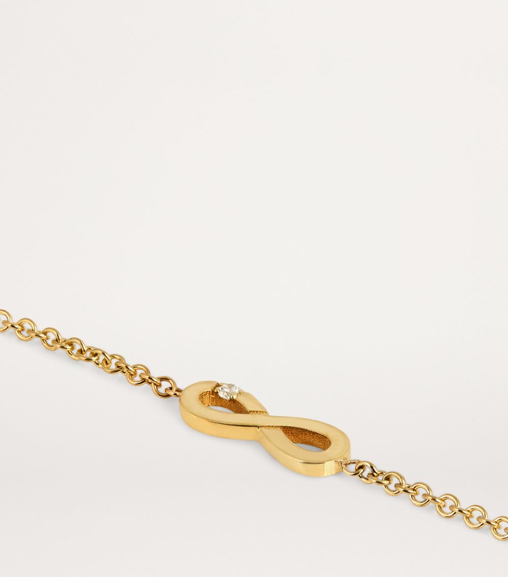 Yellow Gold And Diamond Infinity Chain Bracelet