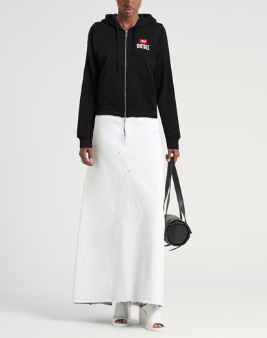 Woman Sweatshirt Black Size L Cotton, Elastane