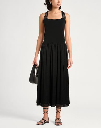 Woman Midi dress Black Size 2 Cotton