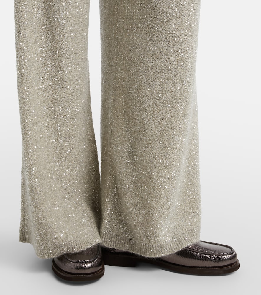 Sequined wide-leg pants