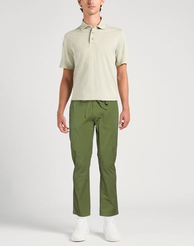Man Pants Green Size 31 Cotton, Elastane