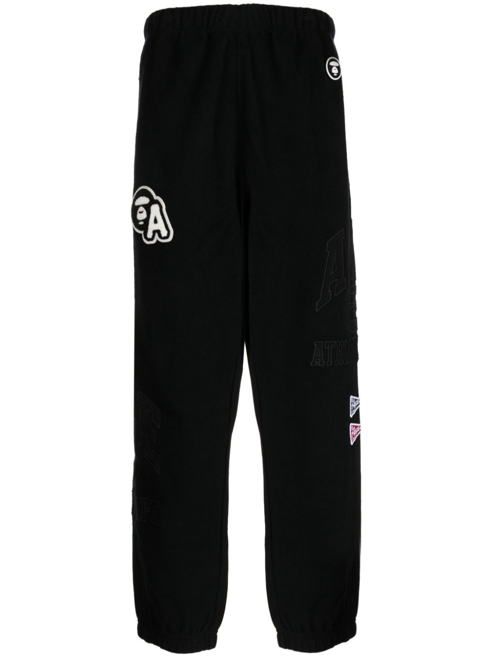 Logo-appliqué cotton track pants - Black
