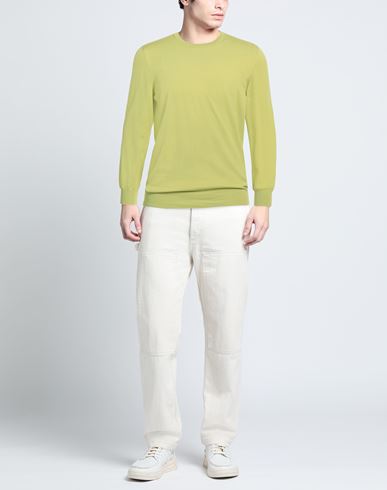 Man Sweater Lime green Size 44 Cotton