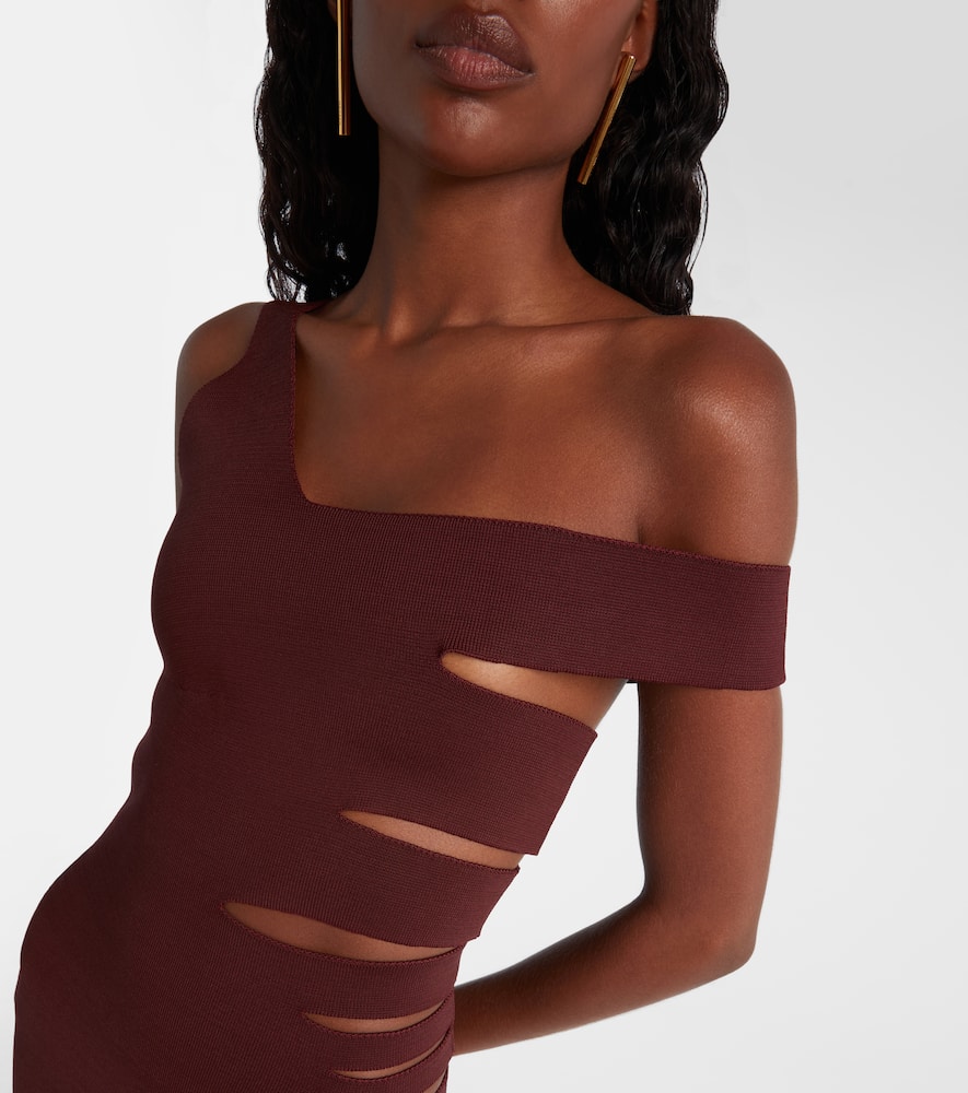 Asymmetric cut-out midi dress