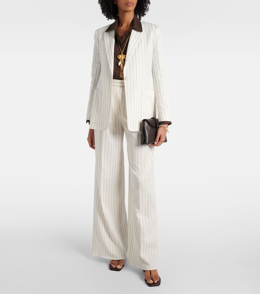 Jadi striped cotton and linen blazer