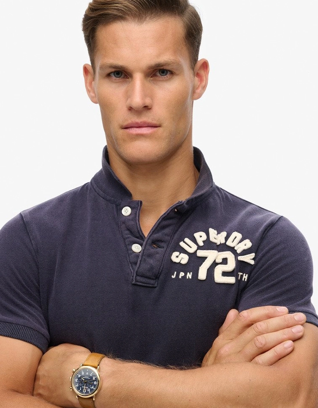 Men's Superdry Men's Vintage Athletic Polo Eclipse Navy - Size: Regular/40