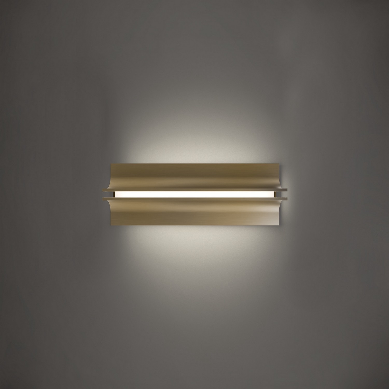Aged Brass LED Wall Sconce from the Strait Collection