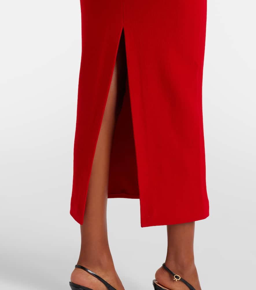 Belted wool midi dress