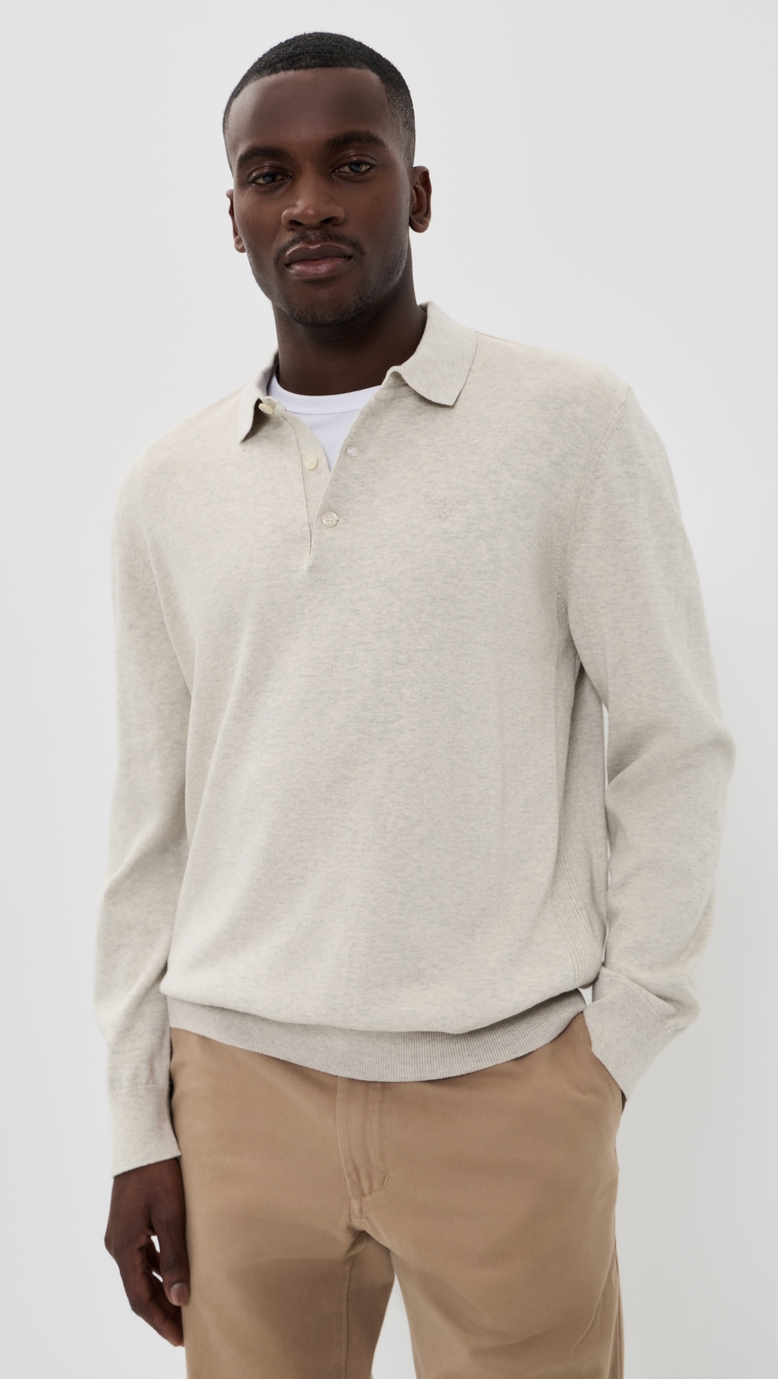 Pima Cotton Knitted Polo Shirt Neutral