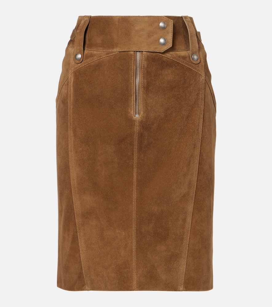 Suede pencil skirt