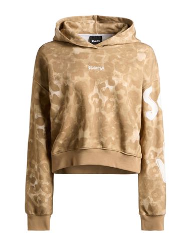 Woman Sweatshirt Sand Size L Cotton