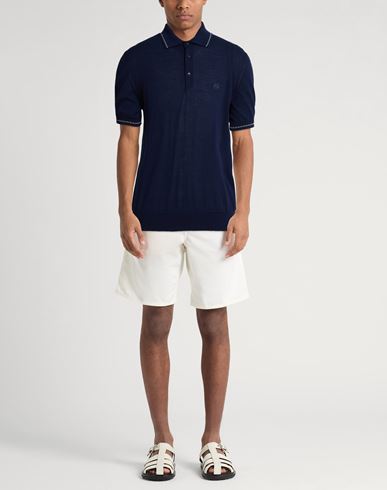 Man Polo shirt Midnight blue Size L Cotton