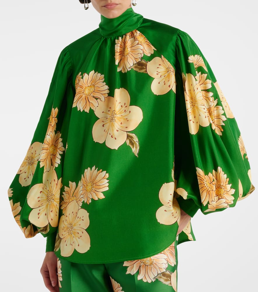 Alémais Sage floral silk blouse
