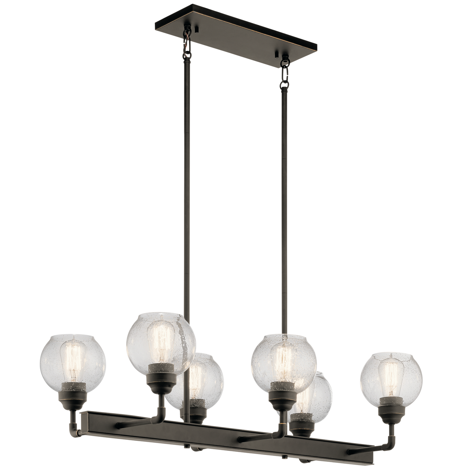 Olde Bronze Six Light Linear Chandelier from the Niles Collection