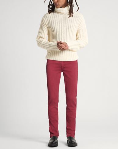 Man Jeans Burgundy Size 34 Lyocell, Cotton, Viscose, Cupro, Elastane