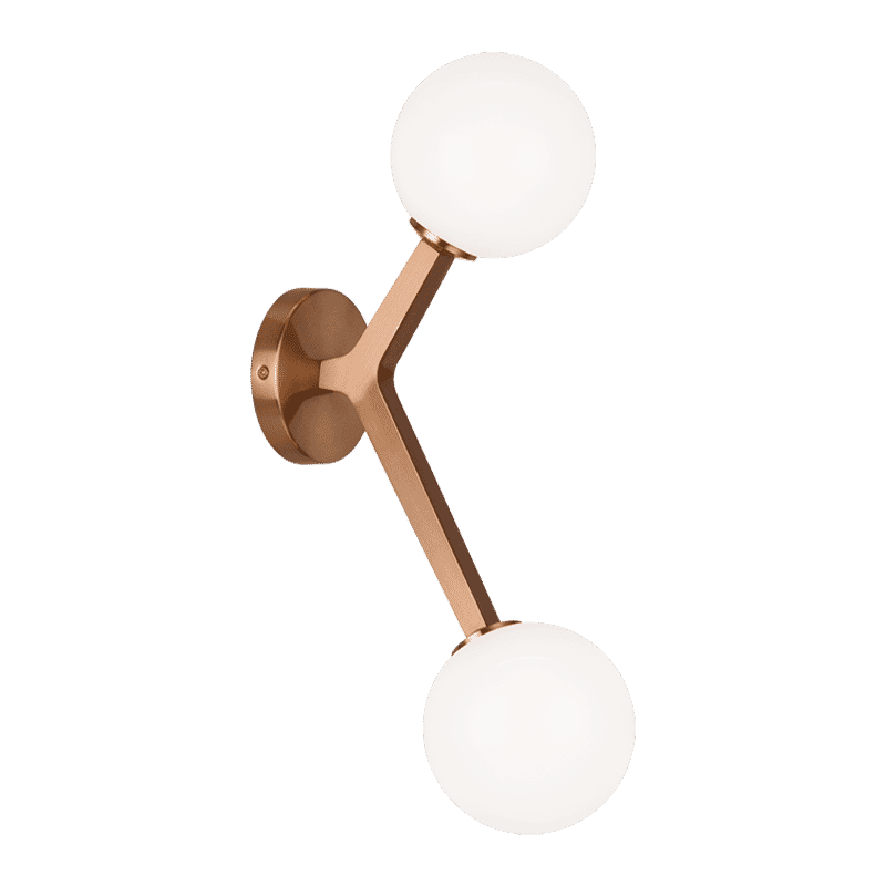 Aged Gold Brass Two Light Wall Sconce from the Rami Collection