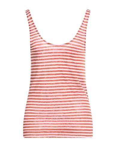 Collezione N_01 Woman Tank top Brown Size L Linen