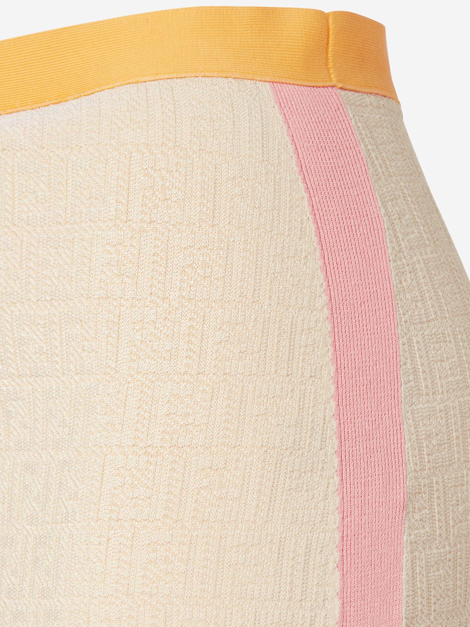 Cotton and Silk Colour-Block Skirt — Beige