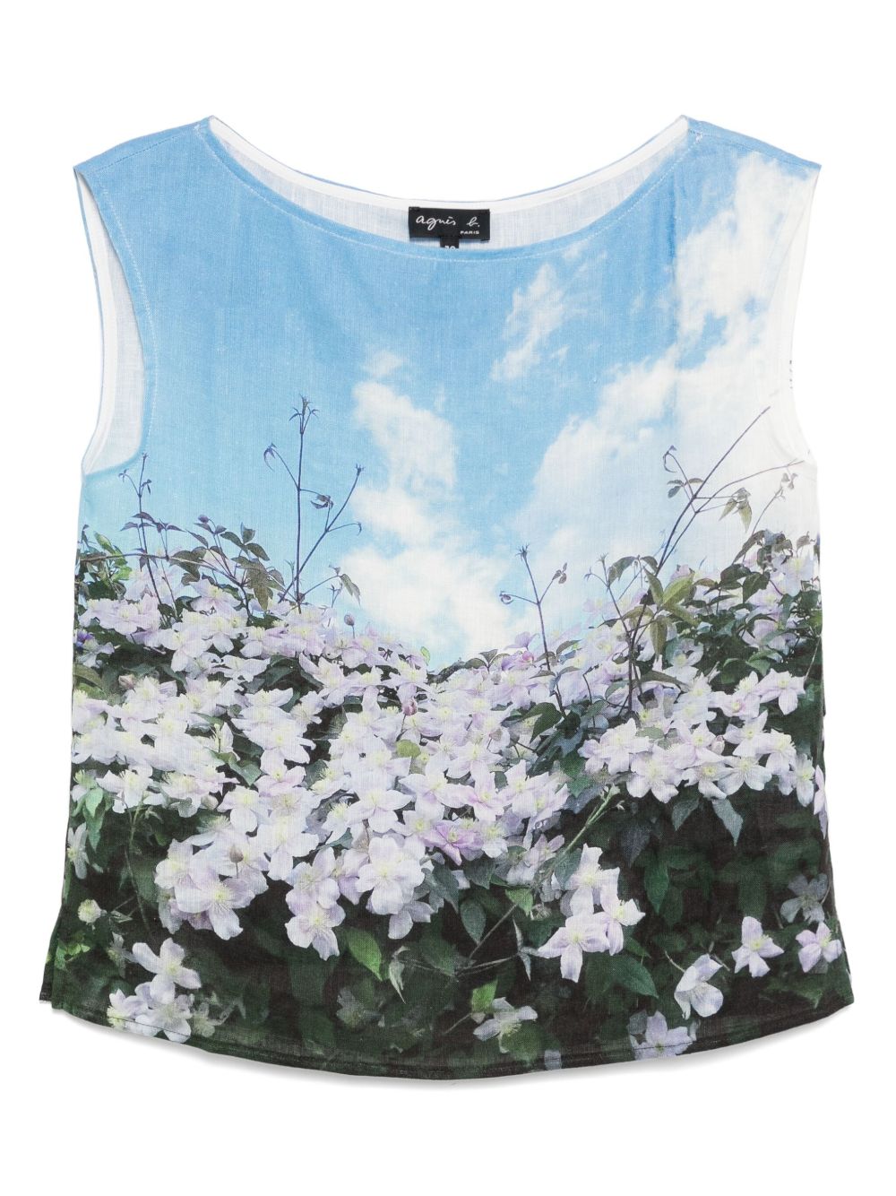 Floral-print top - Blue