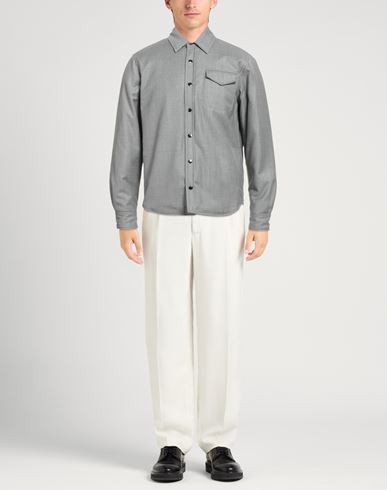 Man Shirt Grey Size 36 Virgin Wool