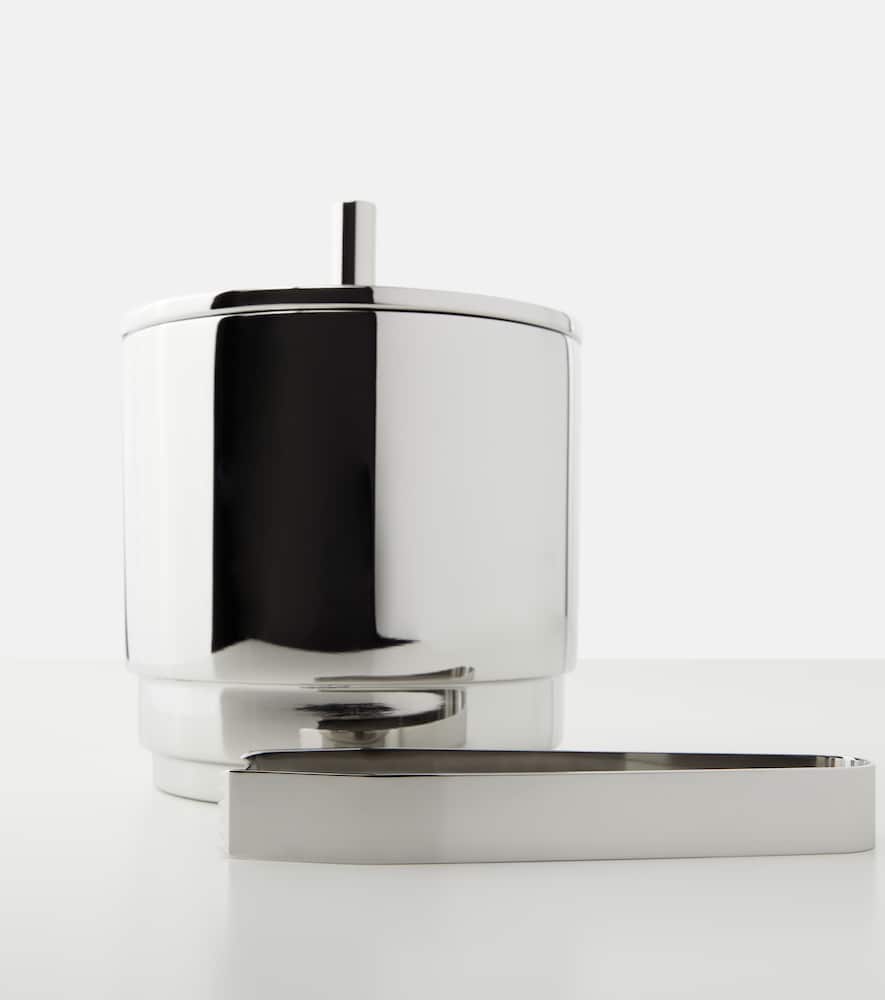 Manhattan stainless steel ice bucket and tongs set by Helle Damkjær