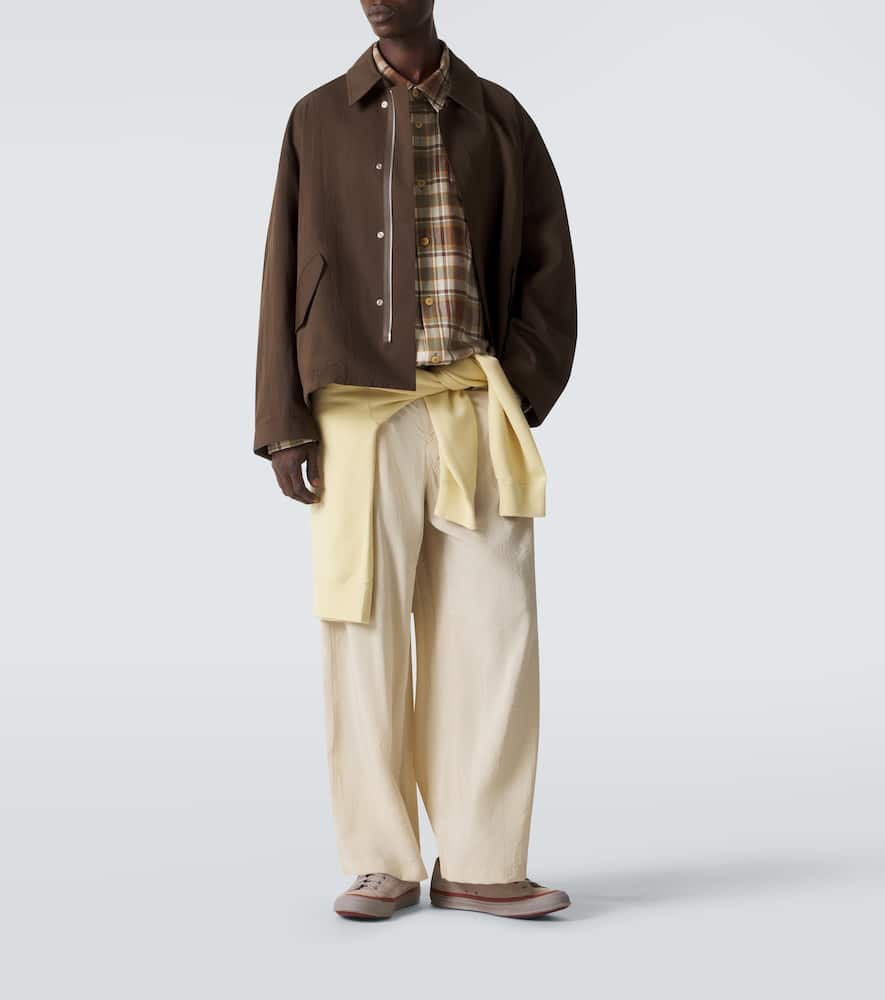 Lumber plaid wool and linen shirt