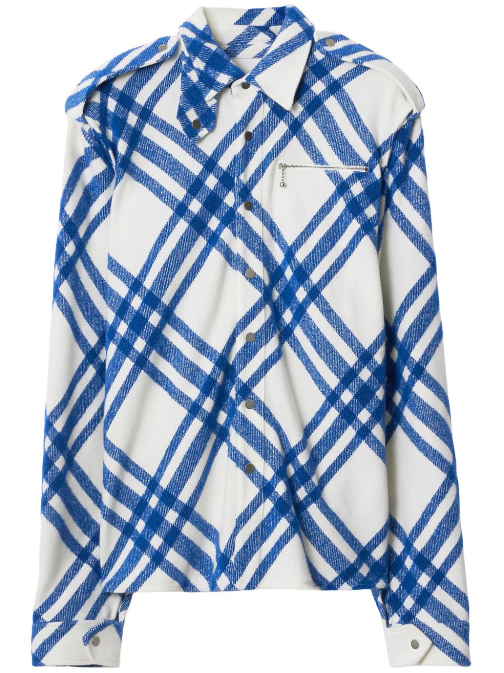 Vintage Check wool blend shirt - White