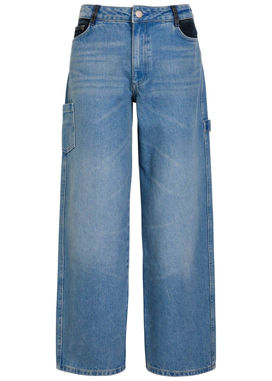 Drew Embroidered Relaxed Straight-leg Jeans