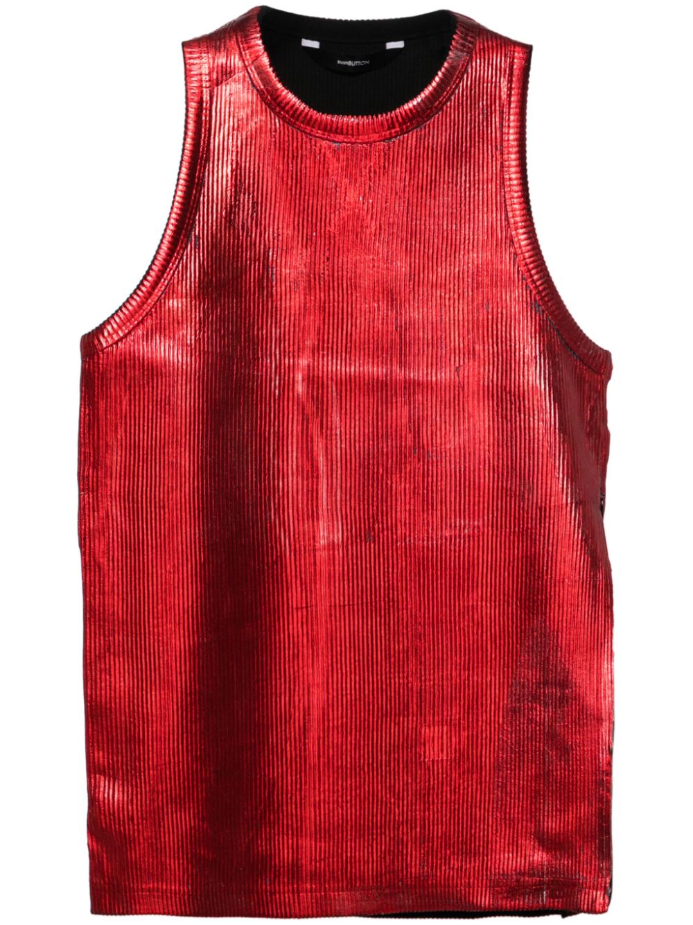 Metallic-effect tank top - RED