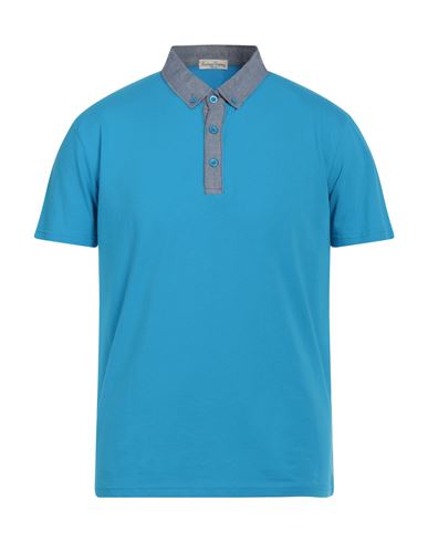 Cashmere Company Man Polo shirt Azure Size 42 Cotton