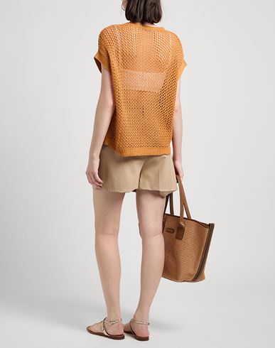 Woman Sweater Orange Size S Cotton