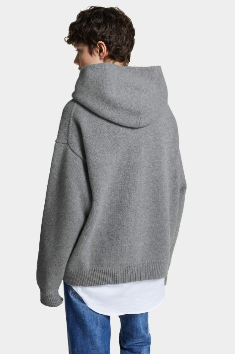 Grey Wool Hoodie