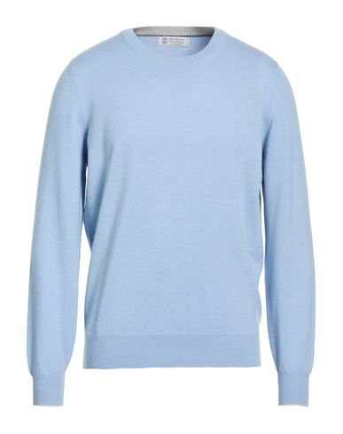Man Sweater Light blue Size 44 Cashmere