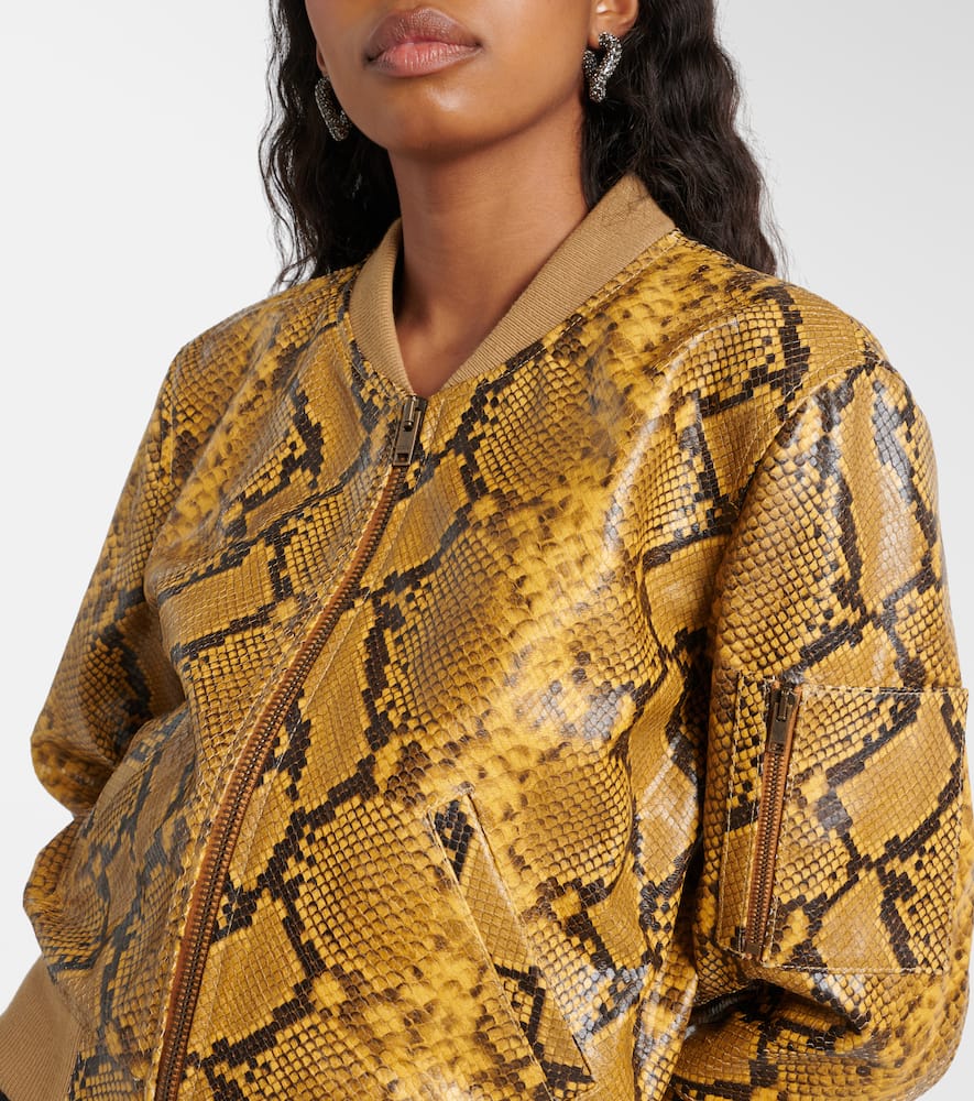 Cerem snake-effect leather bomber jacket