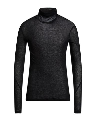 Man Turtleneck Black Size 42 Viscose, Virgin Wool