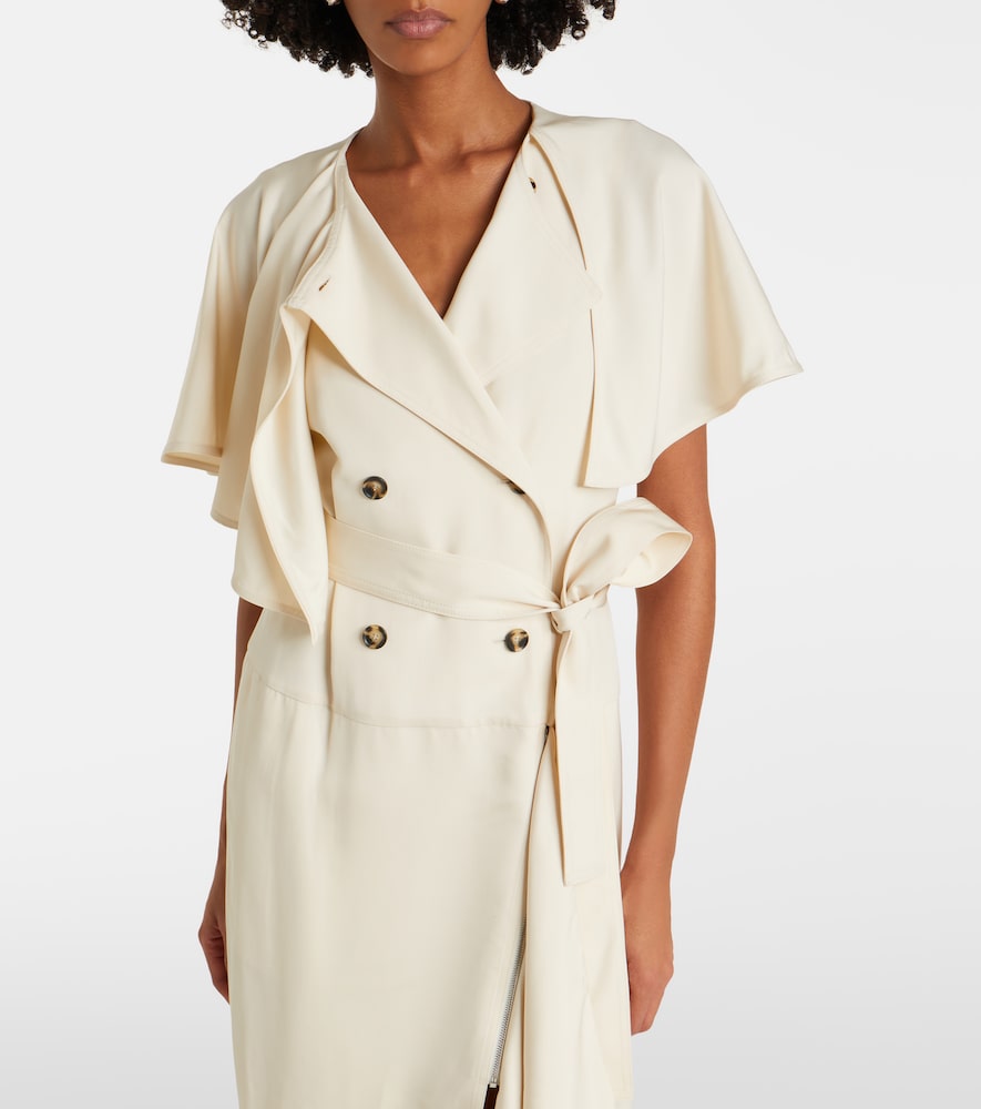 Isolde caped twill midi dress
