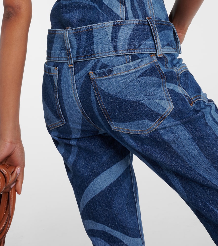 Pucci Marmo belted denim jumpsuit