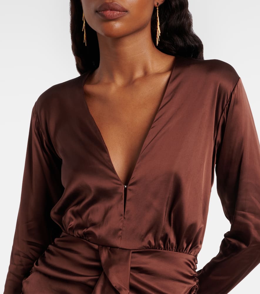 Ruffled satin minidress