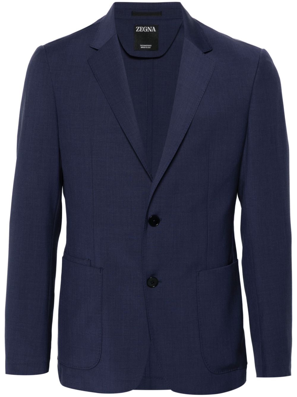 Single-breasted wool blazer - Blue