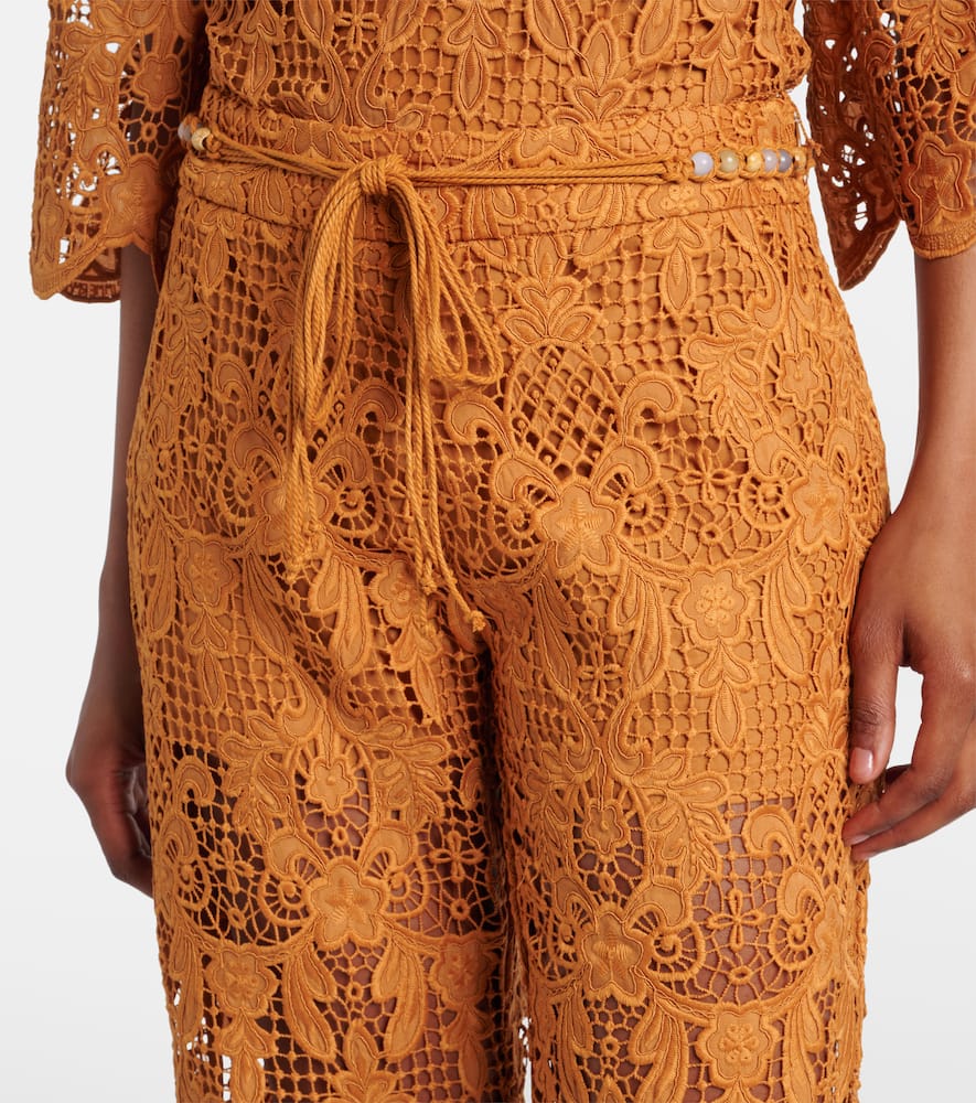 Coco scalloped lace flared pants