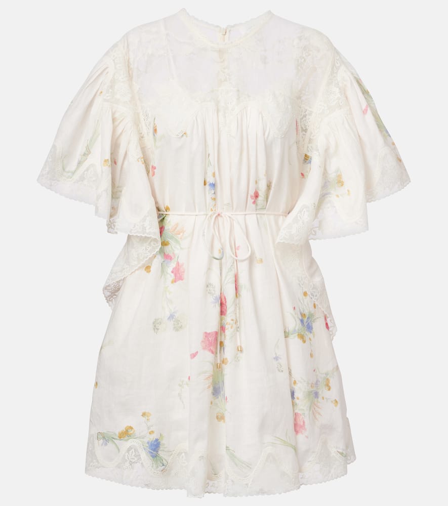 Zimmermann Lucky lace-trimmed linen minidress