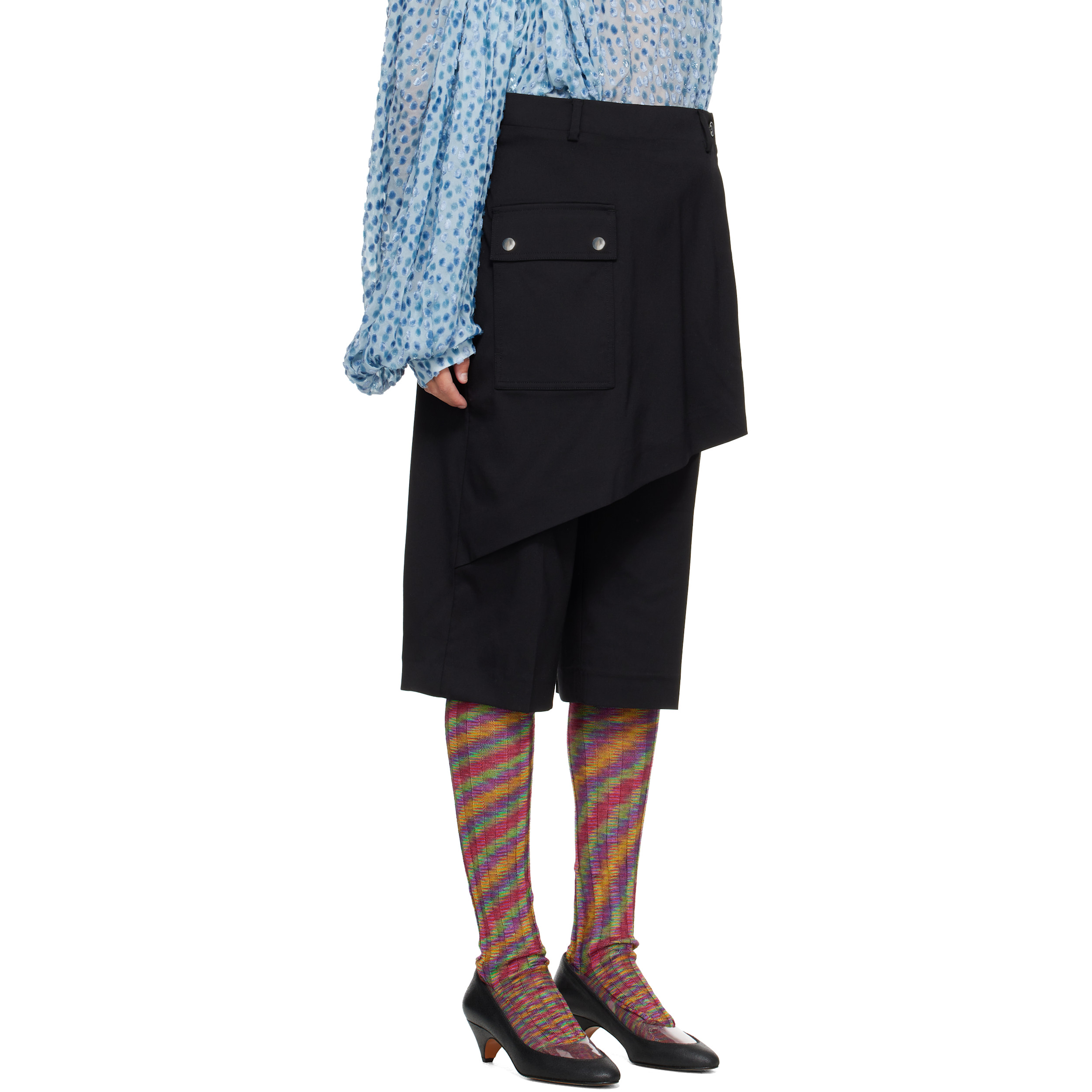 Black Linnet Wrap Culottes Shorts