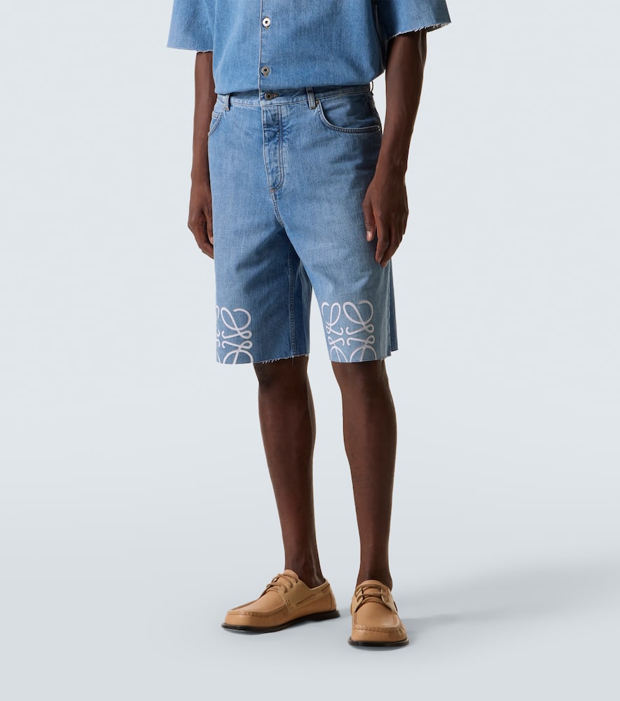 Anagram denim shorts