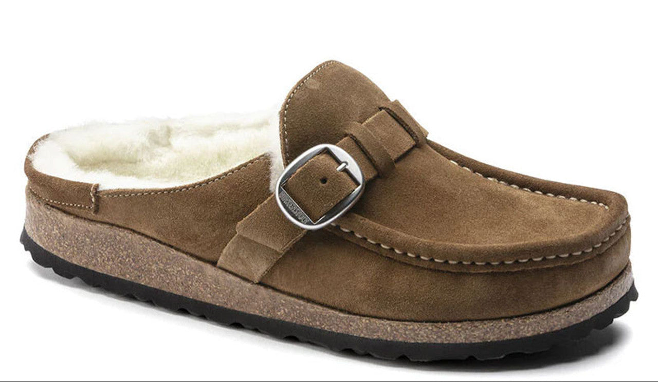 Buckley Shearling Suede Leather Dark Tea