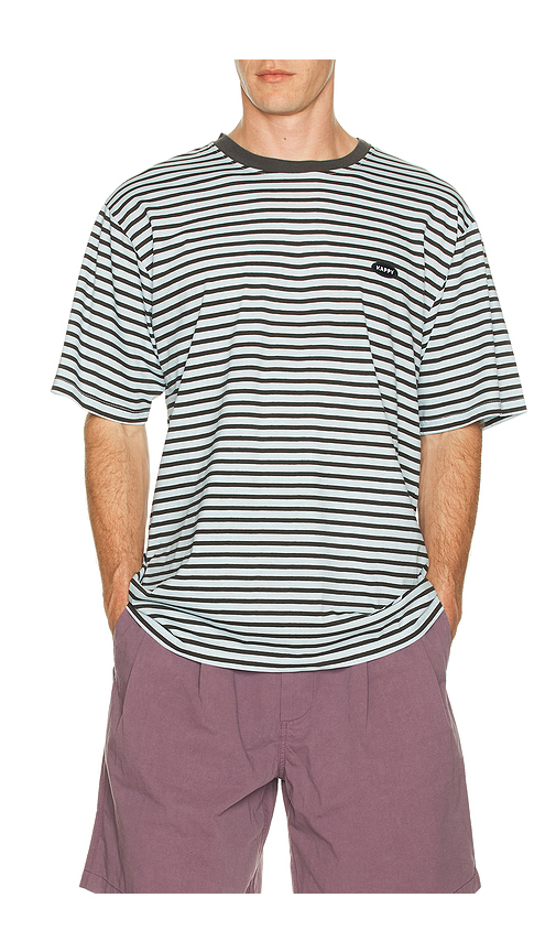 KAPPY DESIGN Indigo Stripe Half Tee in Baby Blue