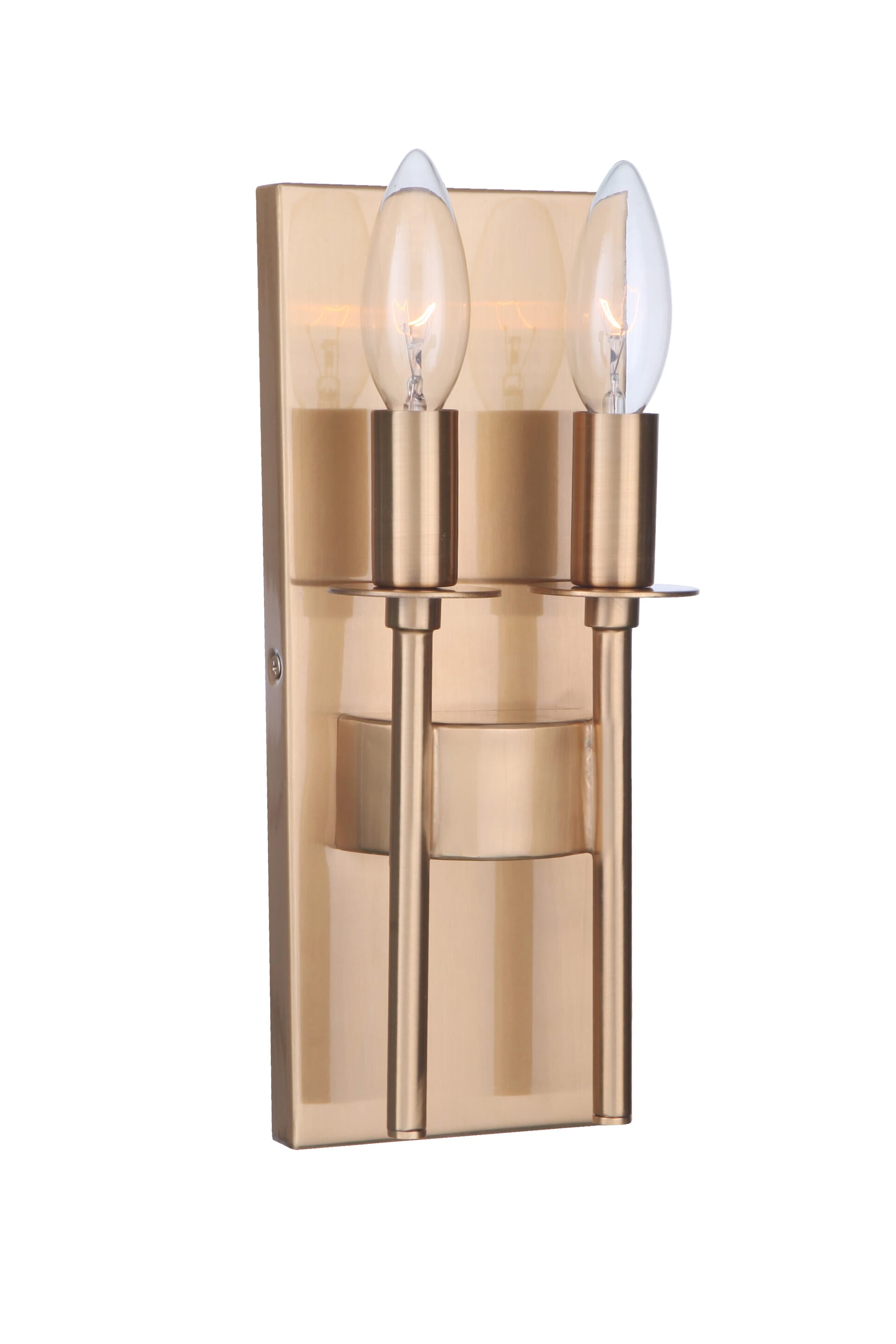 Satin Brass Two Light Wall Sconce from the Larrson Collection