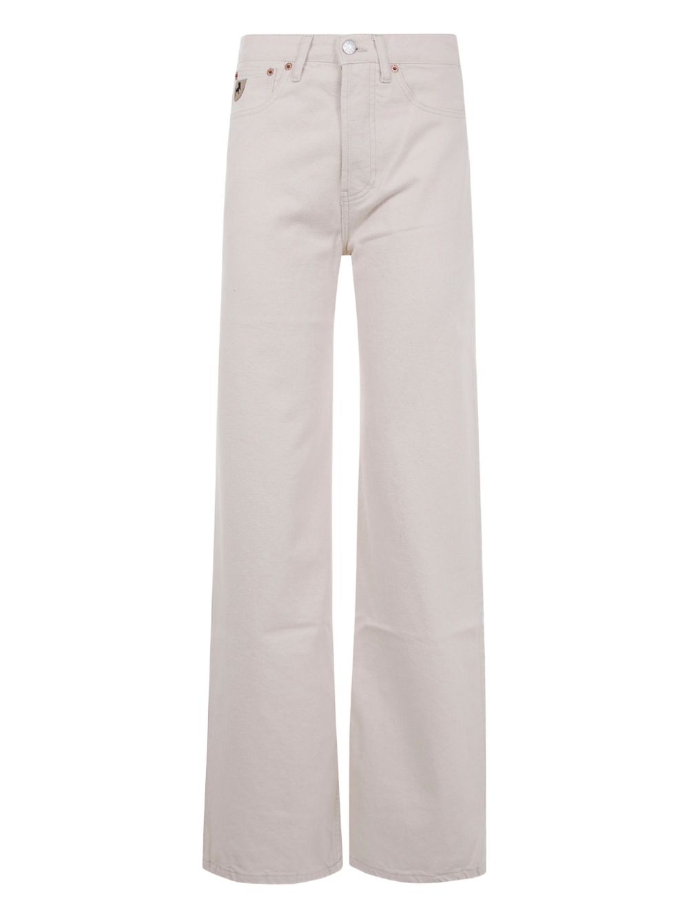 Lindsay logo-patch jeans - White